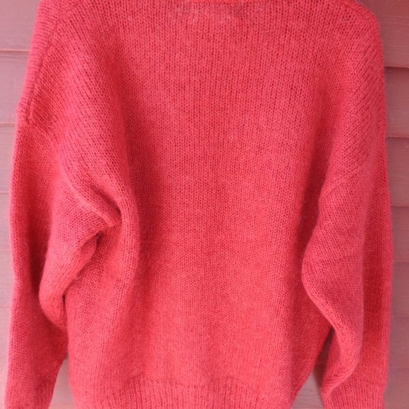 Vintage Red Mohair Cableknit Sweater - L - Picture 4 of 5
